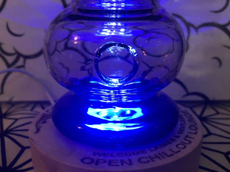 Send Up Art Glass Incense Burner/Stand Drink Purple x Blue アート