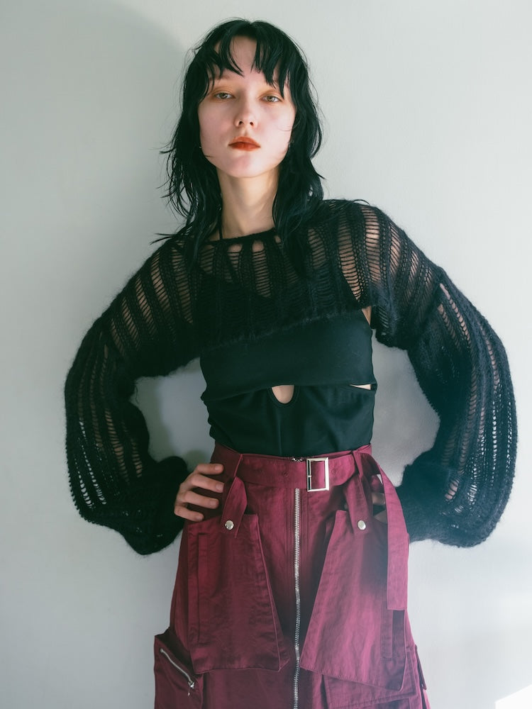 Kid Mohair Cropped Knit Pullover｜ショート丈モヘアニット – MARTE