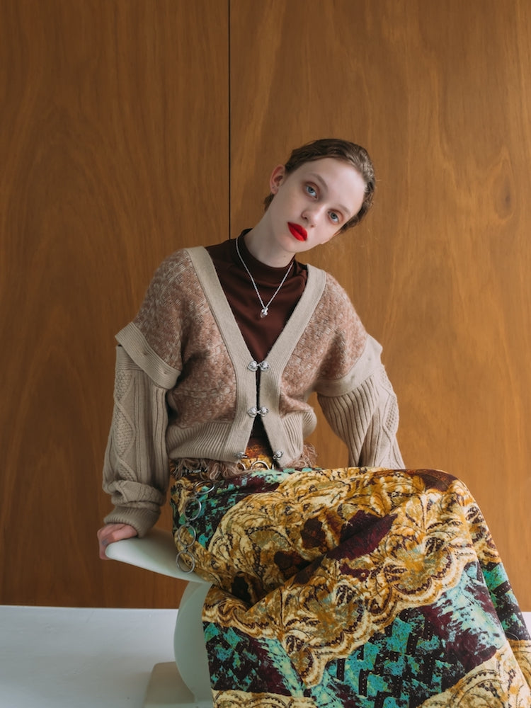 2way Bi-color Knit Cardigan – MARTE