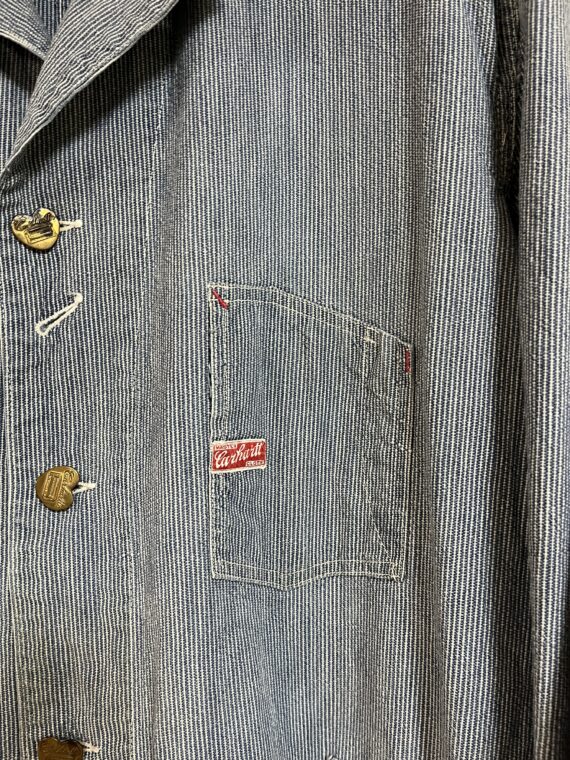 ハート型のチェンジボタン - 30'S CARHARTT STRIP COVERALL | みんなの古着