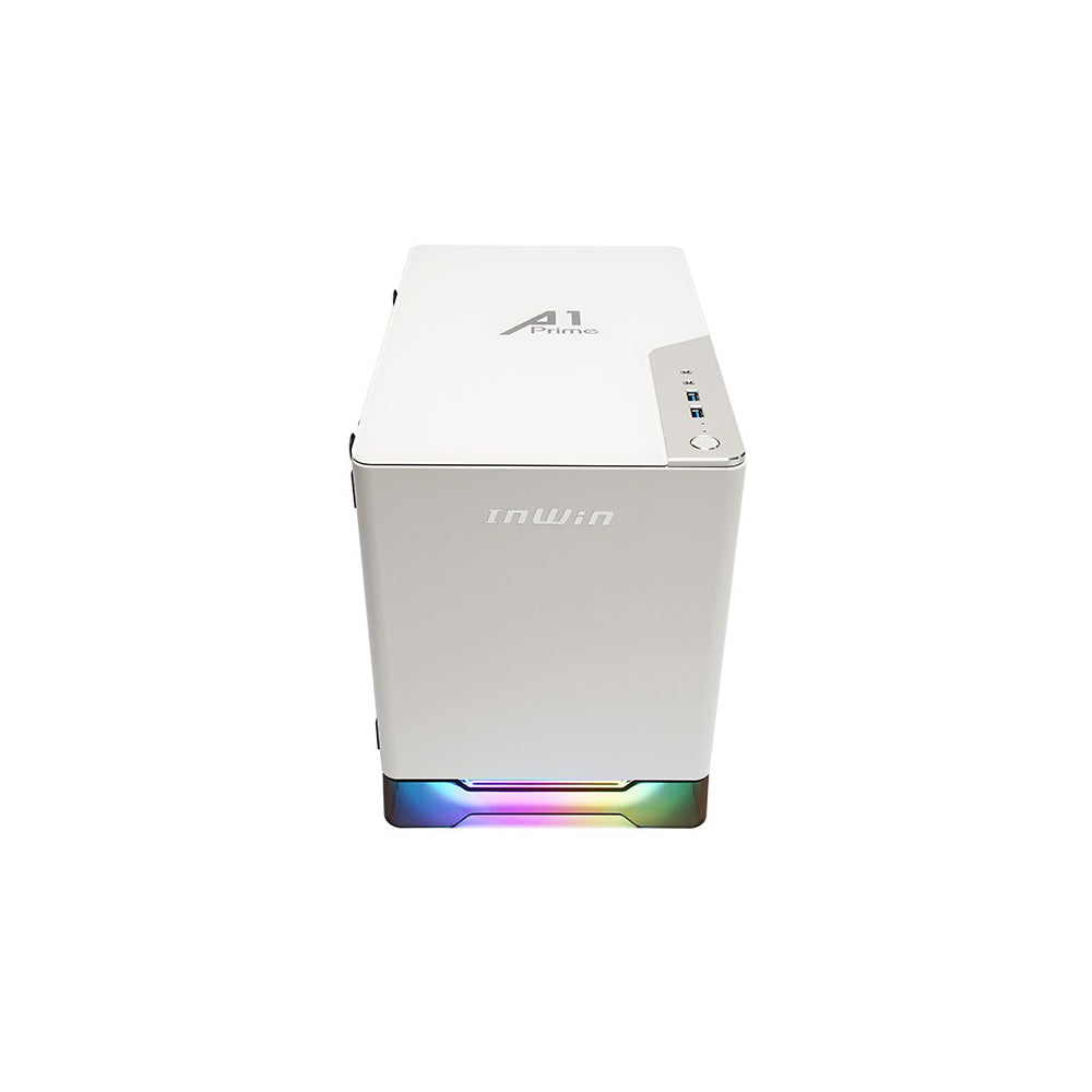 InWin A1 Prime White Mini ITX Chassis, Tempered Glass Side, ARGB