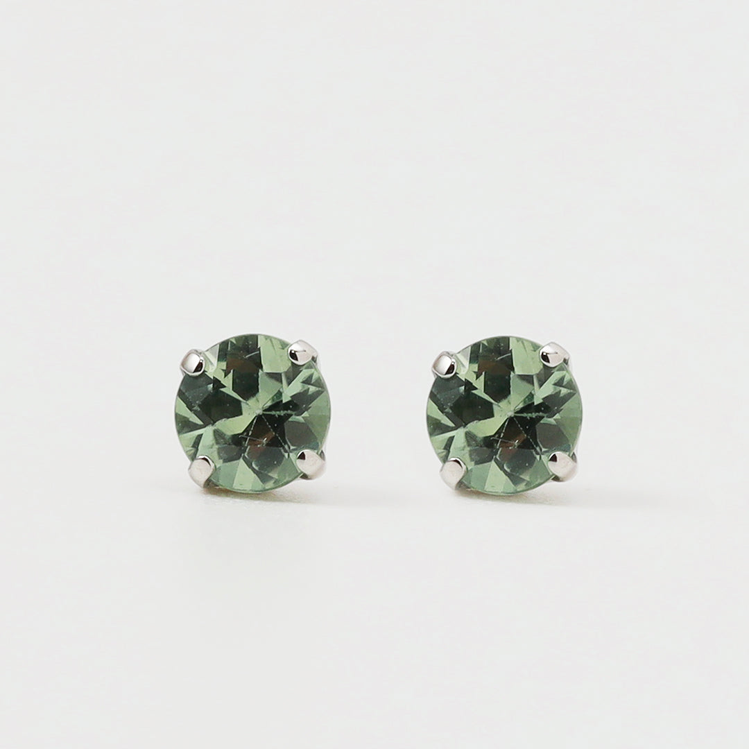 Pt900グリーンサファイアピアス