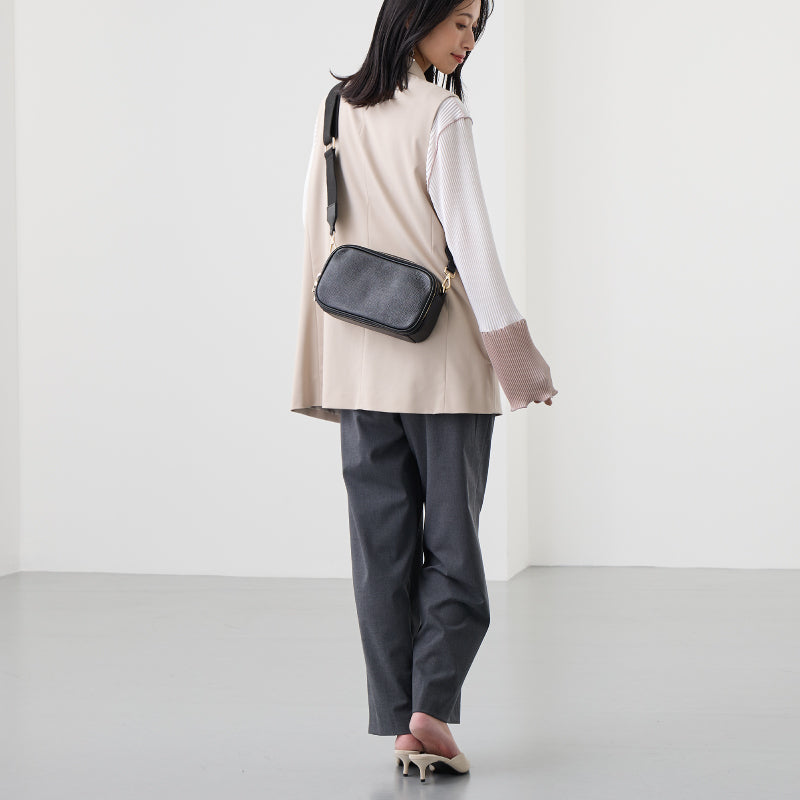 本革 お財布機能付きショルダーバッグ ショルダーベルト2本付き