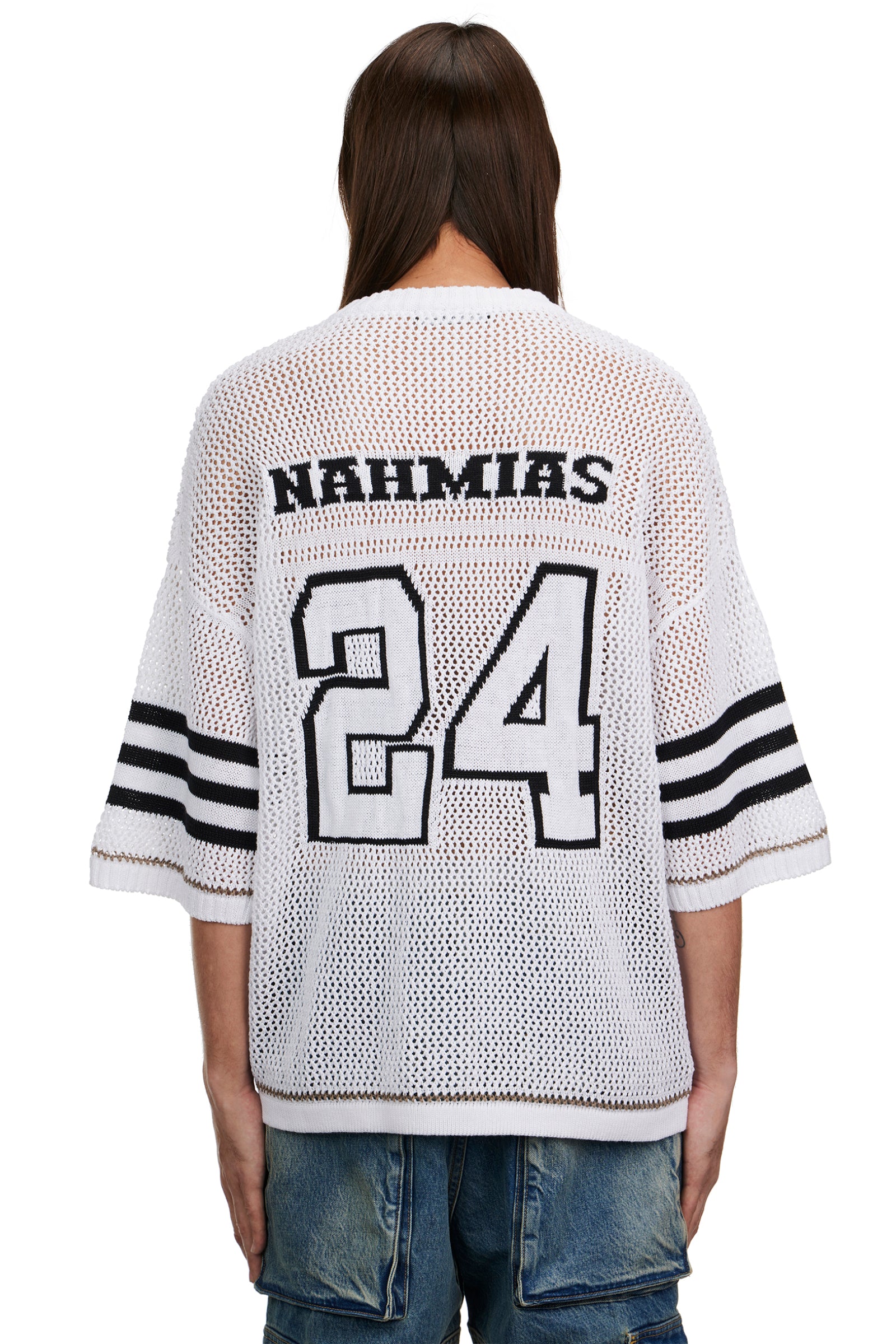 Knit 24 Football Shirt in White – NAHMIAS
