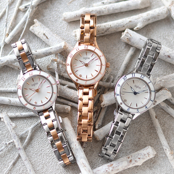 クリーンな印象のエポラベゼルをアンジェーヌに取り入れた、カジュアル