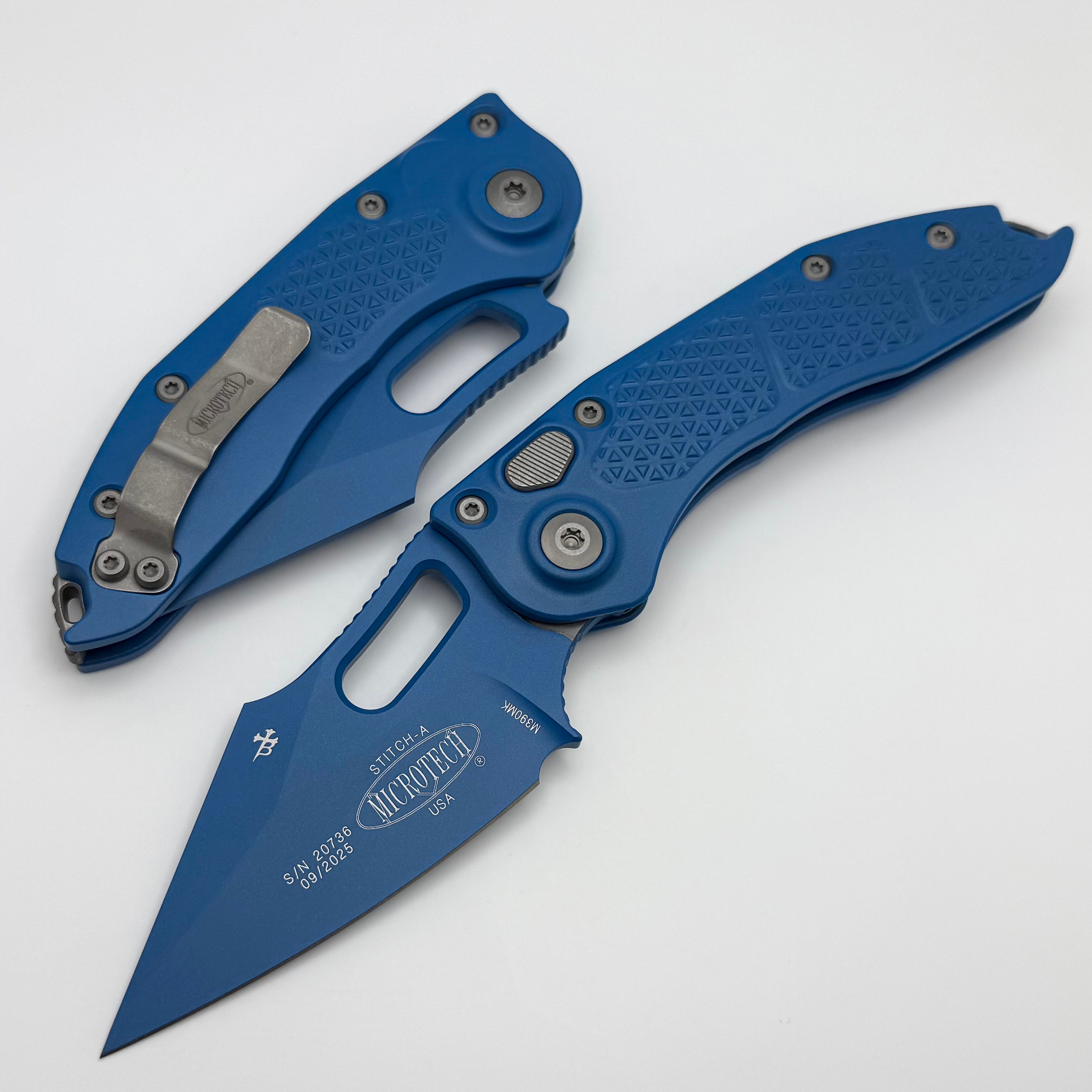 Microtech Borka Stitch Auto Cerakote Blue Signature Series 169-1BL-X1Z