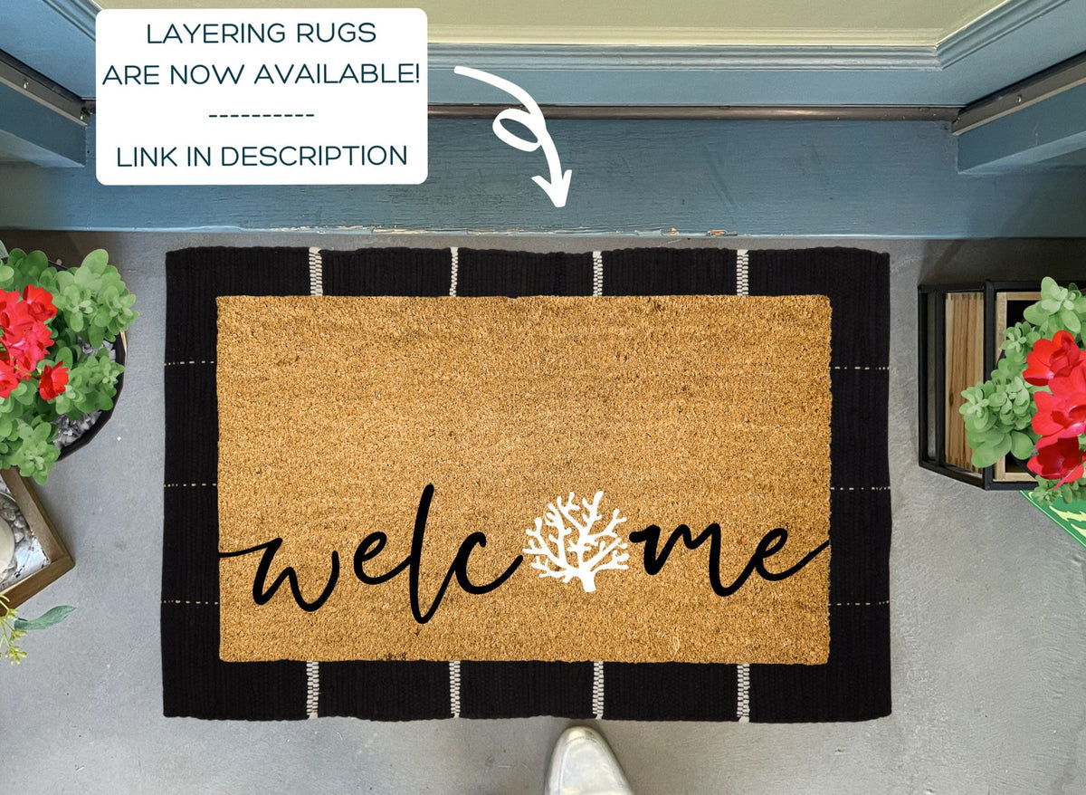 Coral Welcome Mat | Coastal Doormats | Nickel Designs Doormats
