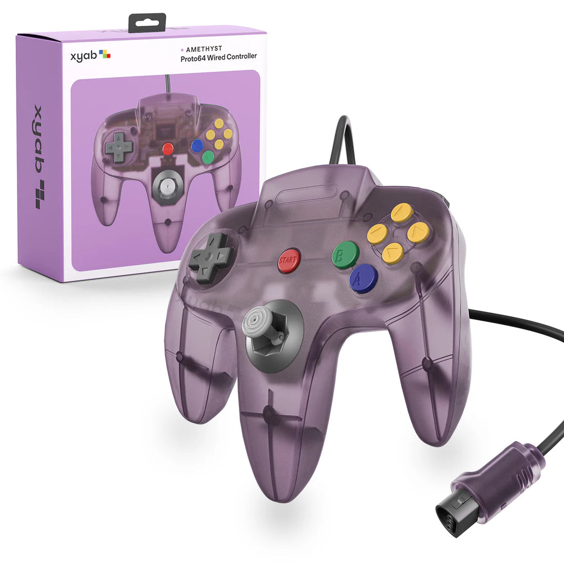 N64 Wired Controller |Proto64 Atomic Purple (XYAB) – Nostalgic
