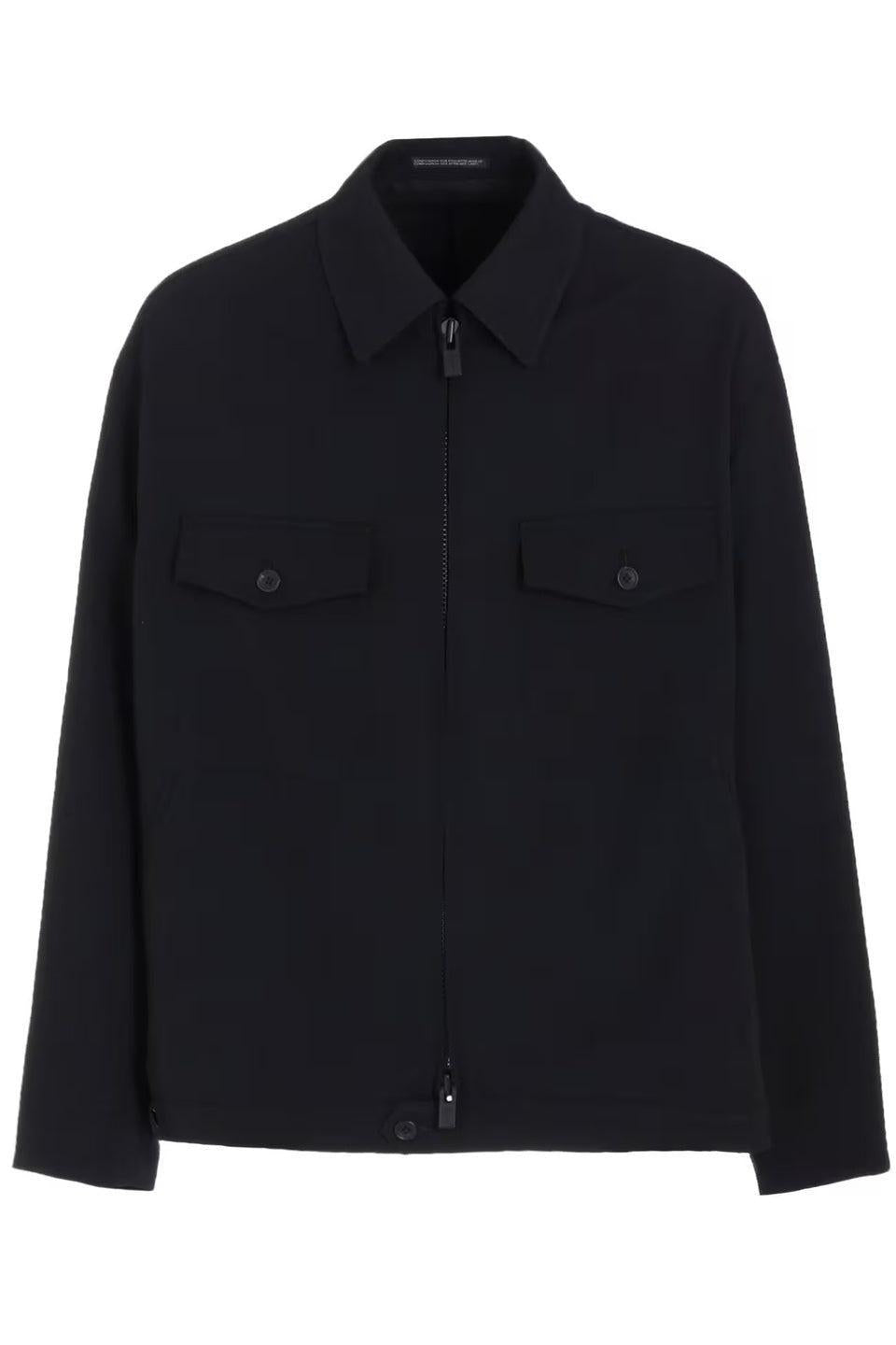 WOOL GABARDINE BLOUSON WITH FLAP POCKET