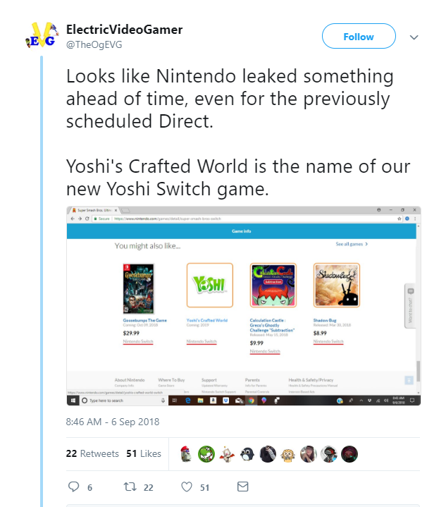 Switch向けに開発されている『ヨッシー』新作のタイトルがリークか？