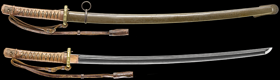 九五式軍刀の鞘　中期型（サイド駐爪タイプ）　当時物　状態良好 先祖は水呑み百姓。今も貧乏人！！:日本陸軍 実物 九五式軍刀 中期型