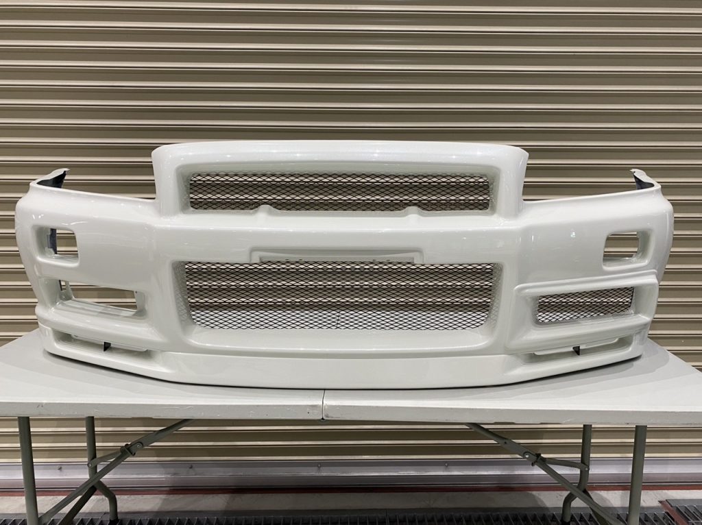 BNR34 純正形状 ダクト リップ一体式 フロントバンパー FRP - Okubo