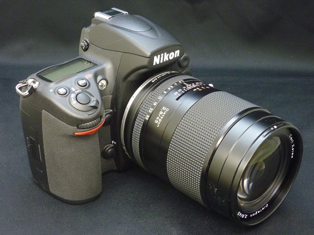 コンタックス645レンズをEOSまたはNikon-Fボディに取り付ける