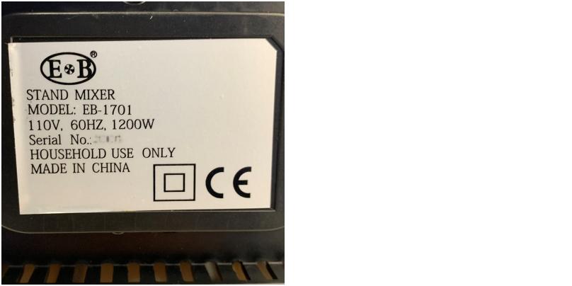 中古】 A07529 スタンドミキサー 60㎐専用 EB EB-1701 卓上型