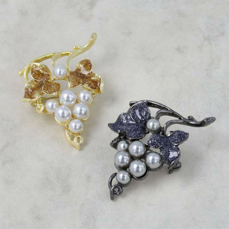ブローチ 葡萄 ラメ パール ピンタイプ – OSEWAYAオンラインストア
