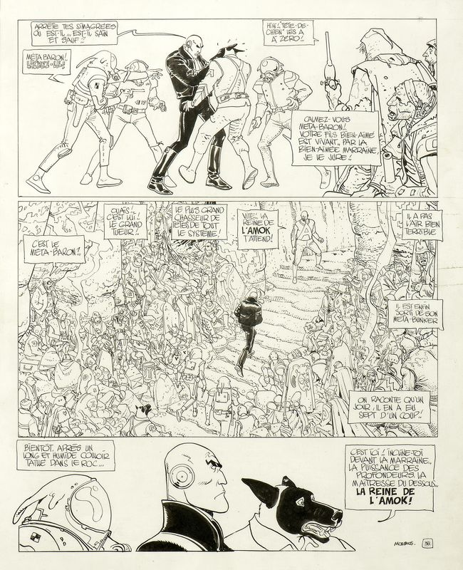 メビウス（ジャン・ジロー） インク 原画 《L'Incal Noir》