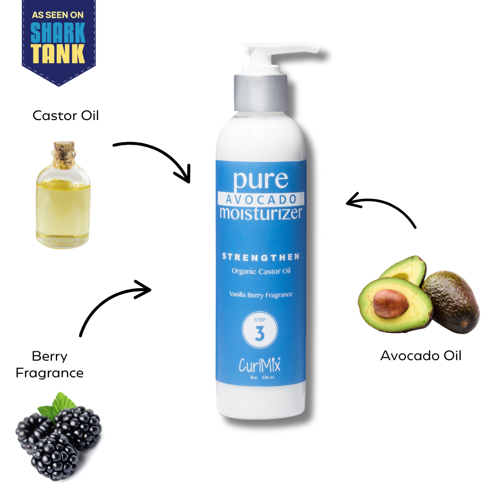 CurlMix Moisturizer-Curly Hair-Strengthening-Castor Oil-Vanilla Berry