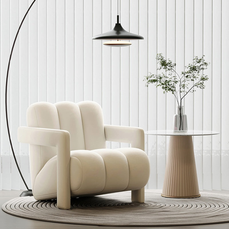 パーソナルチェア 1人掛け ソファ ファブリック クリーム風 ロー