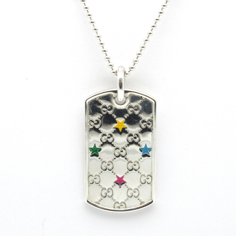 GUCCI グッチ ネックレス ドッグタグ ペンダント プレート GG スター