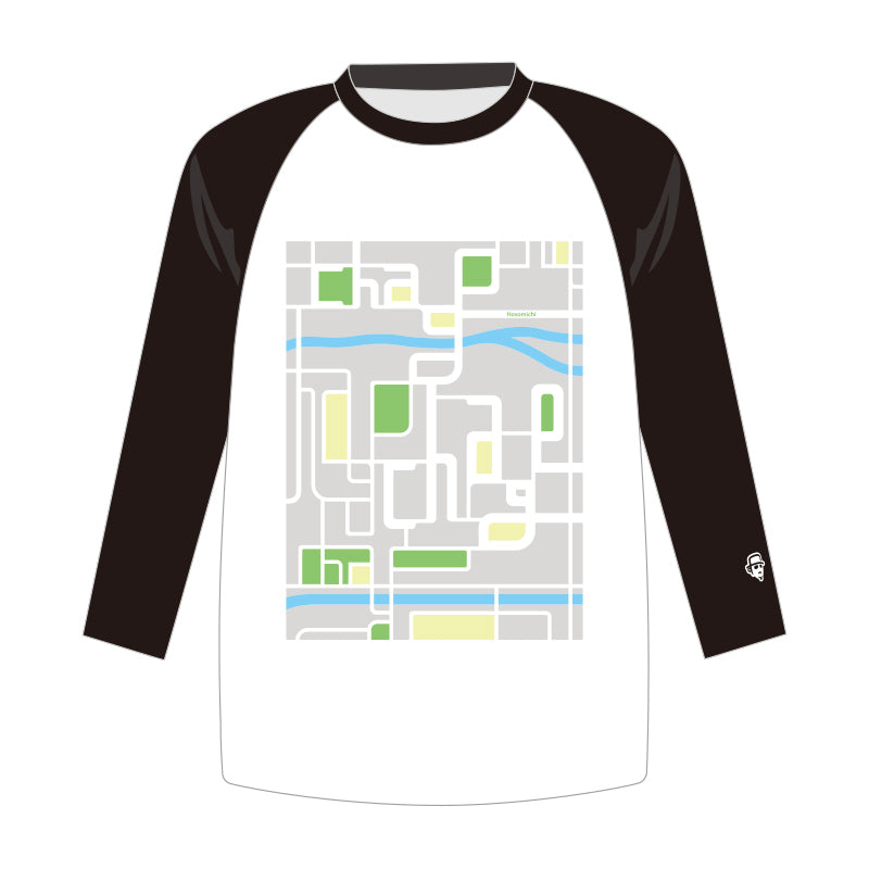 Chageのずっと細道 ラグランTシャツ（ホワイト×ブラック） – Chage