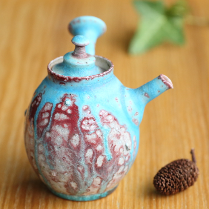 山田想 青急須 満容量120ml 登窯焼成 作家もの常滑焼 日本茶中国茶用