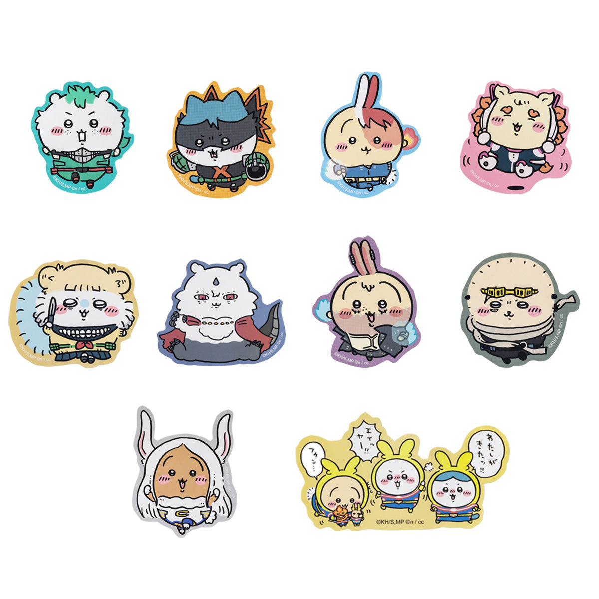 僕のヒーローアカデミア×ちいかわ スマホに貼れるサイズのステッカー