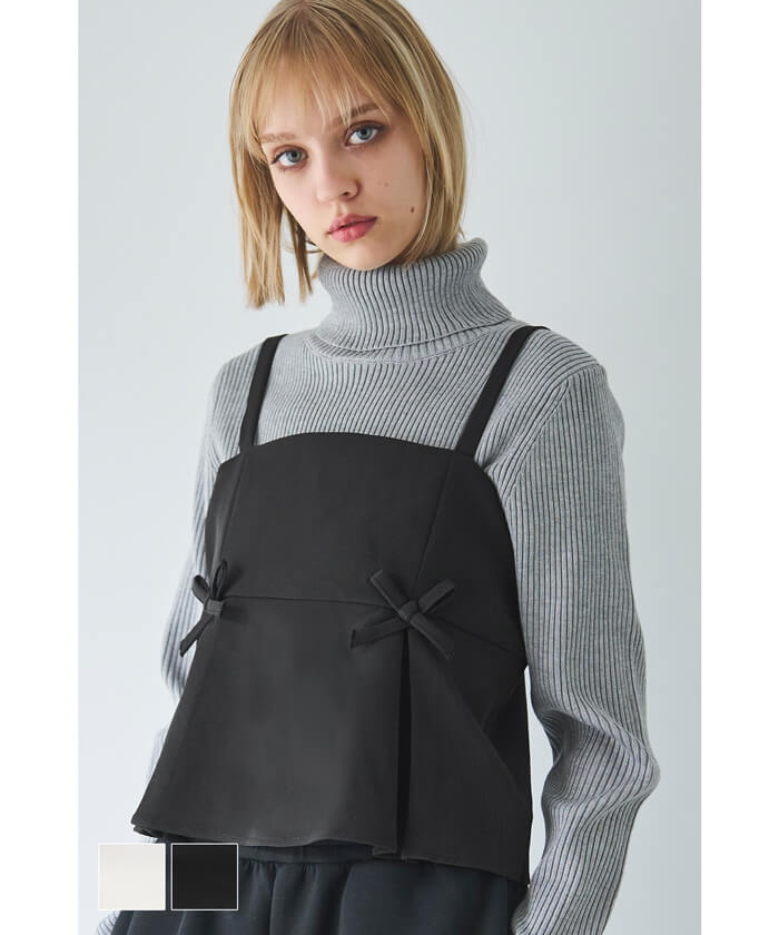 セール☆1990円→550円 ダブルクロスリボンキャミソール レディース