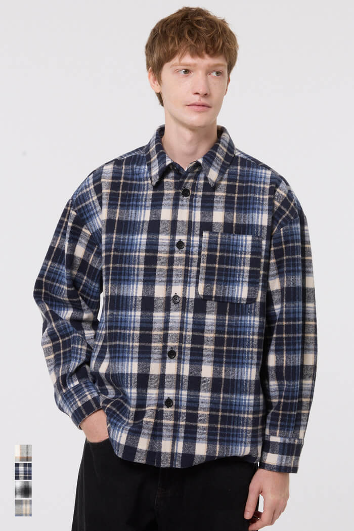 セール☆3490円→1990円 ヘビーネルアソートチェック柄シャツ メンズ