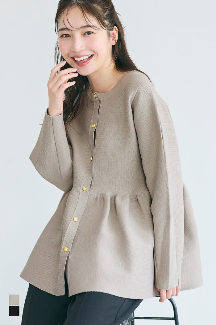 ポリエステルフレアニットカーディガン レディース メール便不可