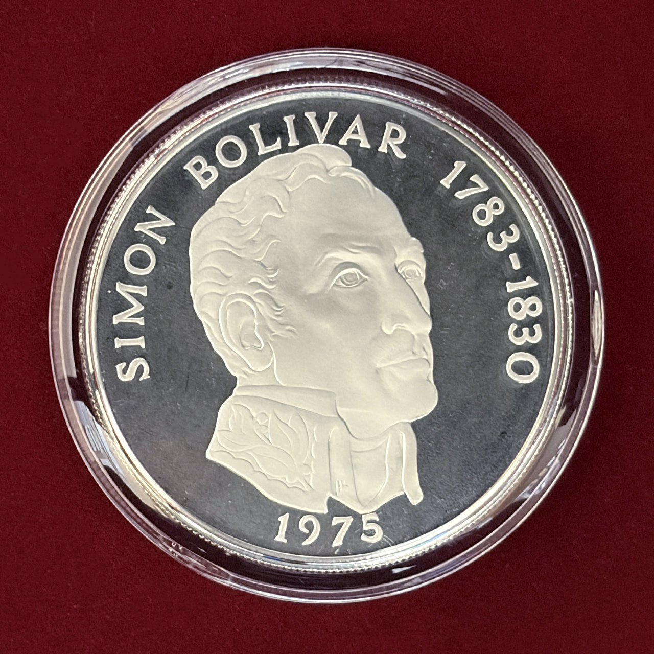 パナマ】シモン・ボリバル 20バルボア 銀貨 プルーフ 1975［B-0000557