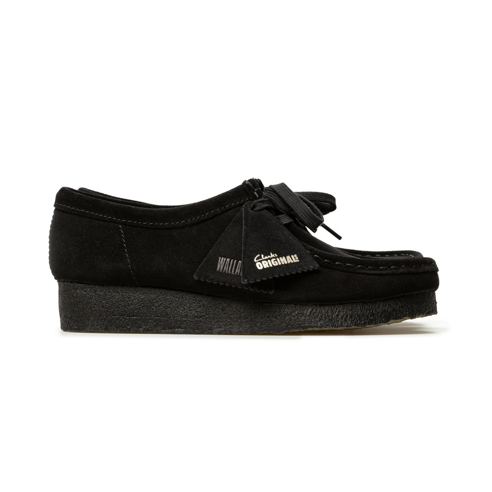 Clarks Wallabee Black Suede Women | Black