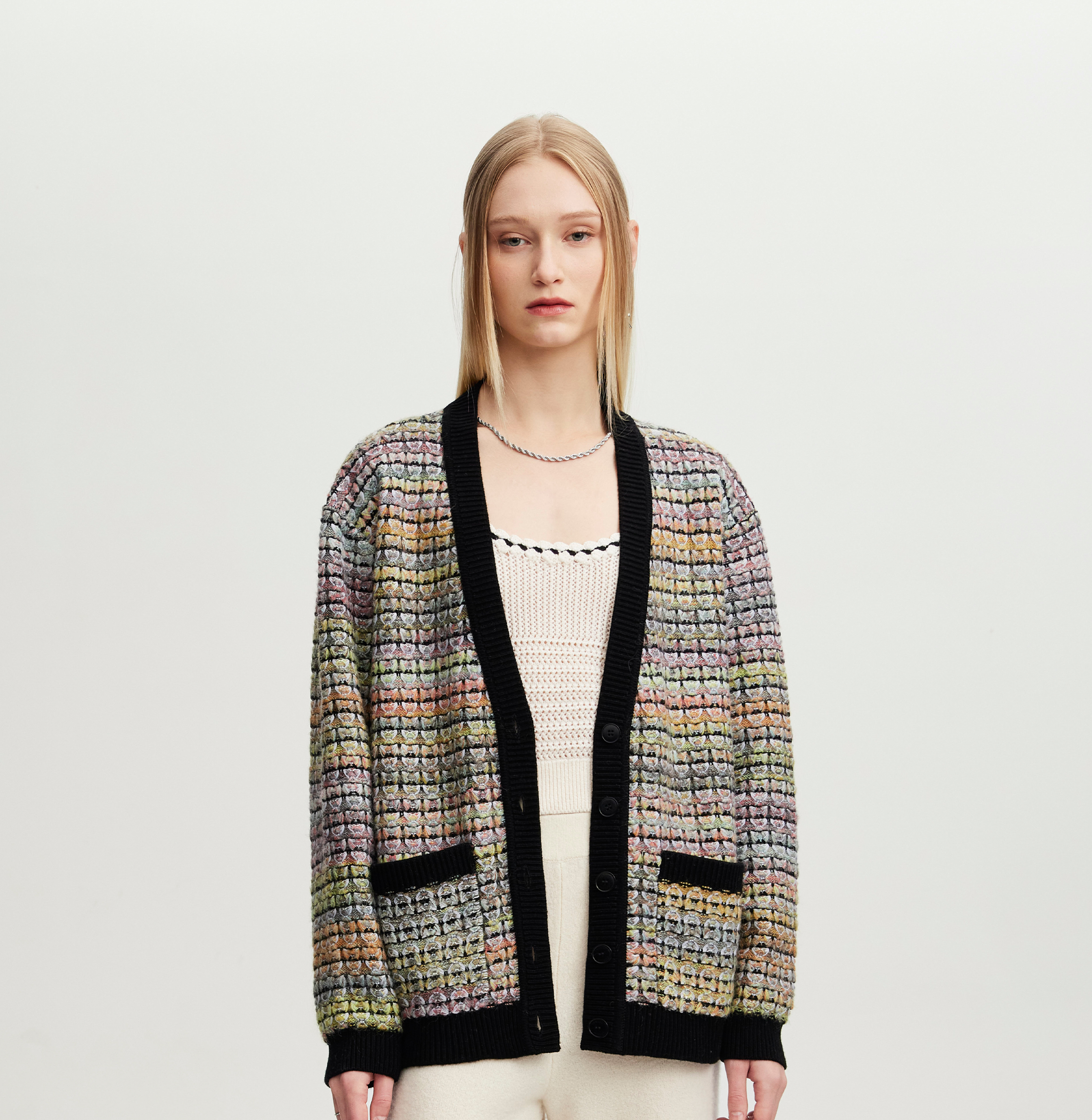 MULTICOLORED TWEED CARDIGAN – CRUSH Collection