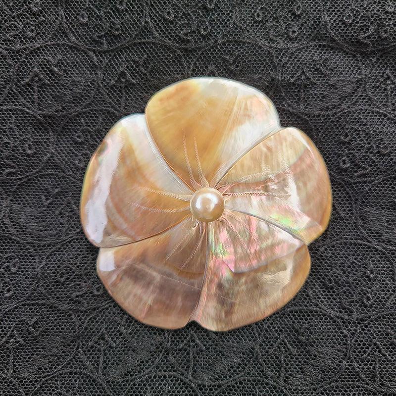 マザーオブパール ブローチ 花形 フランス | アンティーク