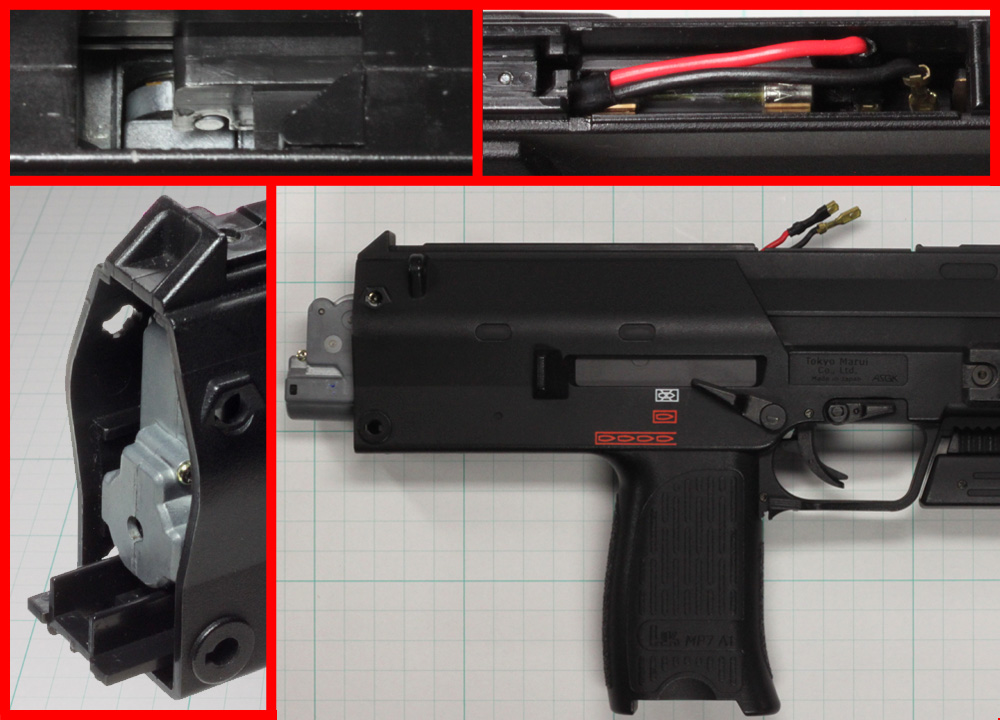 電拳 電動コンパクトマシンガン・H&K MP7A1(コン電 MP7)の分解・組み立て5