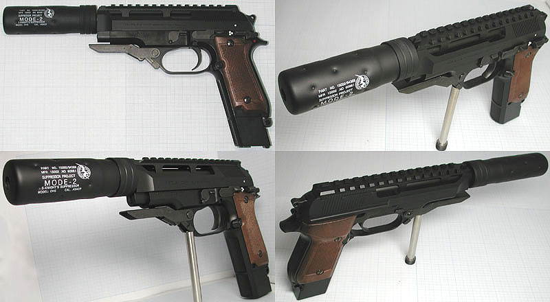 電拳 サイレンサー装着写真の紹介 電動ハンドガン M93R編