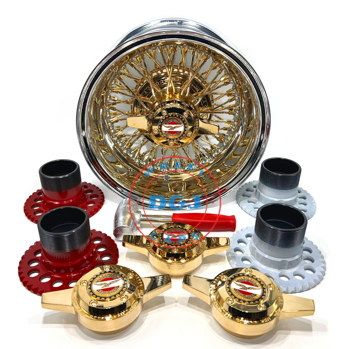 13x7 Zenith Style Rev 72 Spokes Cross Lace Center Gold Lowrider