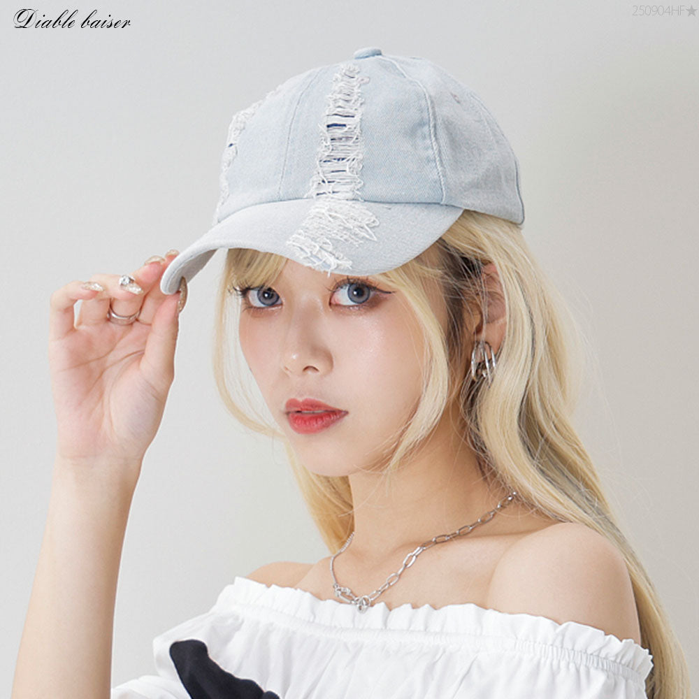 ダメージ加工キャップorロゴヴィンテージ加工キャップ – レディース
