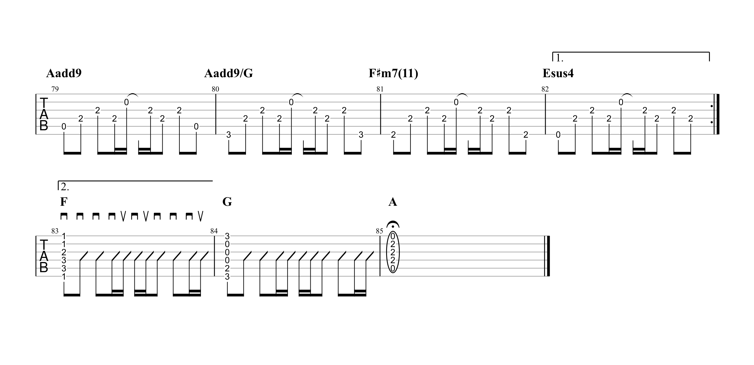 Shampagne Supernova／Oasis】無料ギターTAB譜｜コード＆アルペジオで