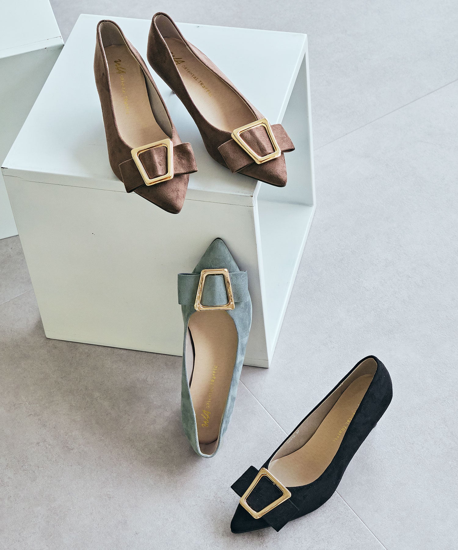 カタログ掲載アイテム】2wayリボンモチーフヒールパンプス/52312