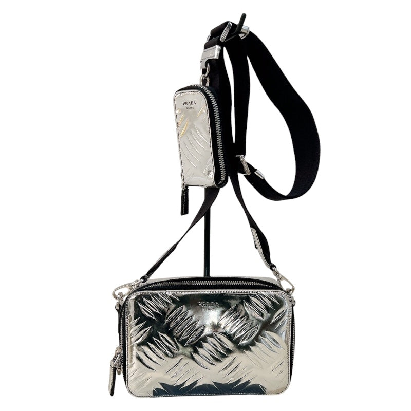 プラダ PRADA ブリック ショルダーバッグ 2HV070 シルバー シルバー