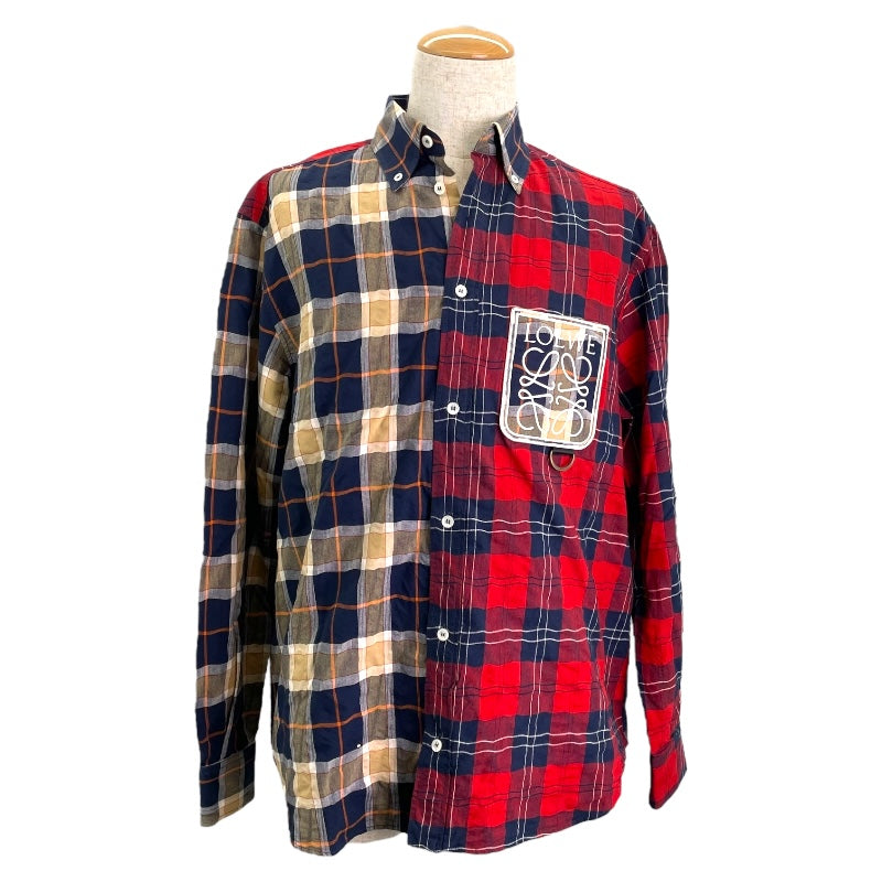 ロエベ LOEWE アシンメトリーチェック 長袖シャツ H526Y05W35 マルチ