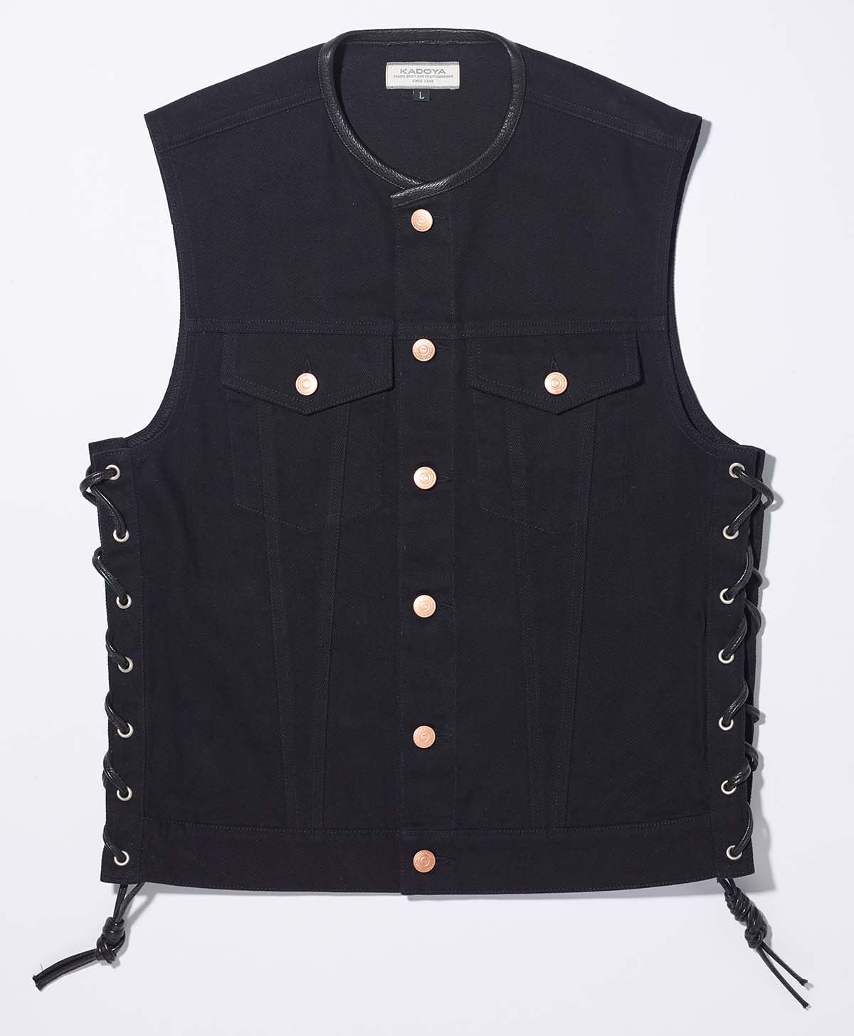 デニムベスト ノーカラー｜カドヤ公式オンラインショップ｜SOLID BIKER