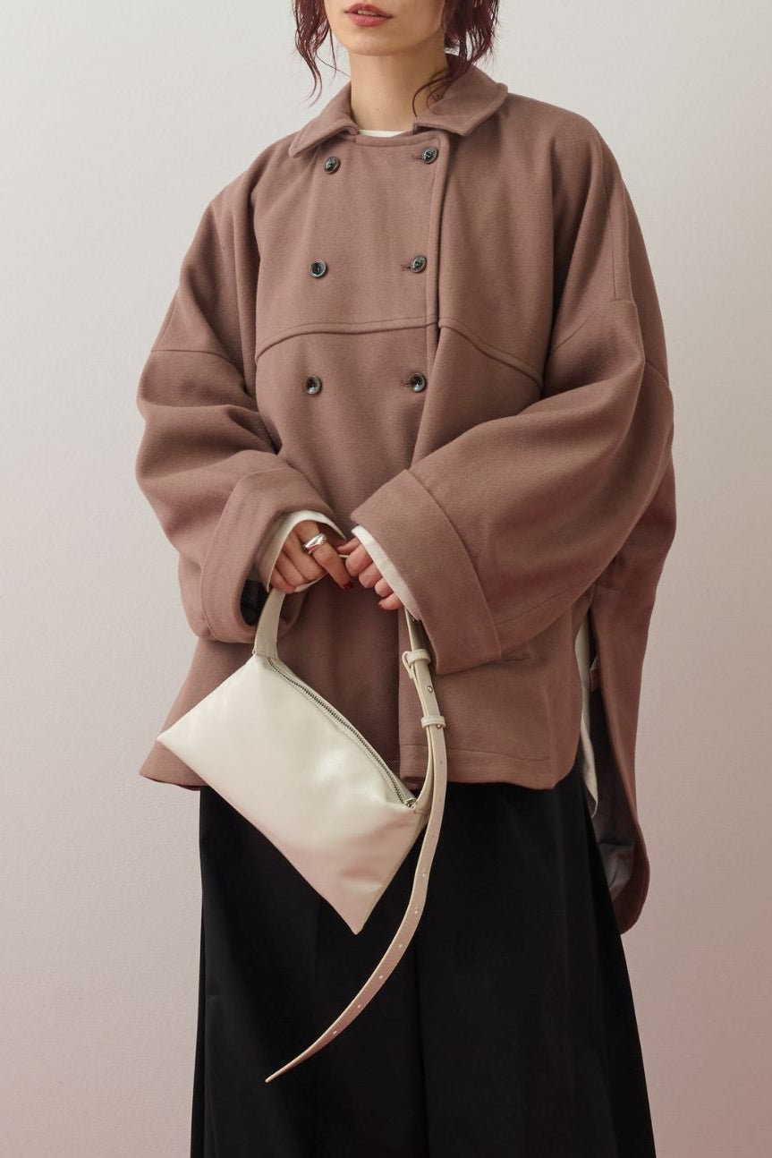 ウールライクメルトンポンチョコート/ブラウン – ESICA