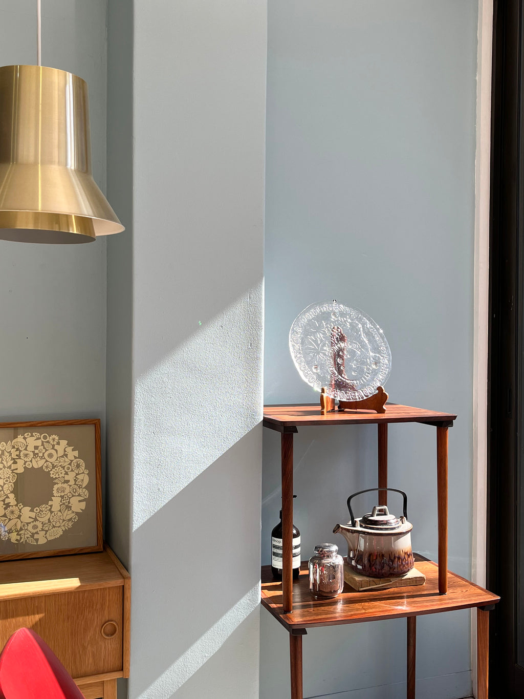 スウェーデンヴィンテージ プーケベリ ガラスプレート エヴァ