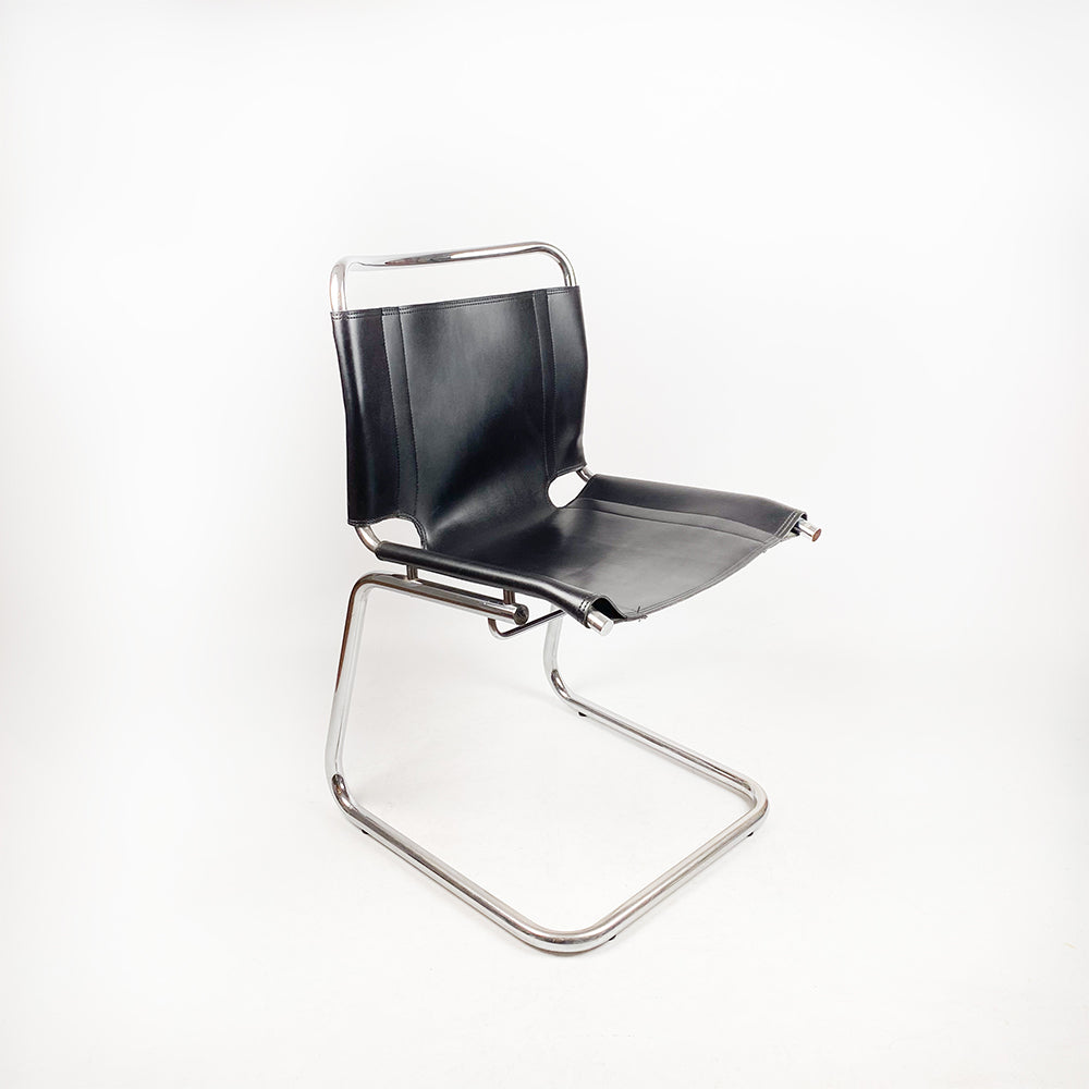 レザーとスチールのカンチレバーチェア、1970年代 – falsotecho