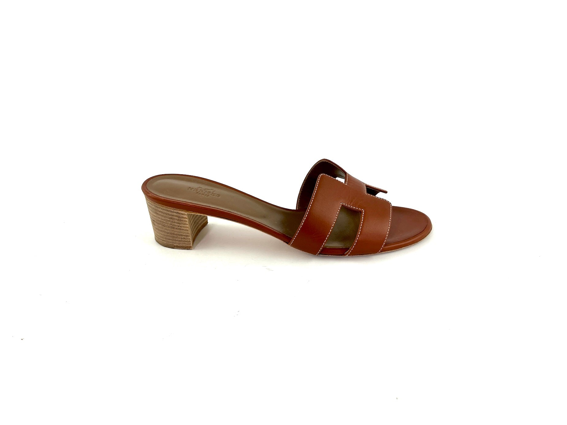 HERMES Gold Leather Oasis Slide Sandals 41 – Fashion Reloved