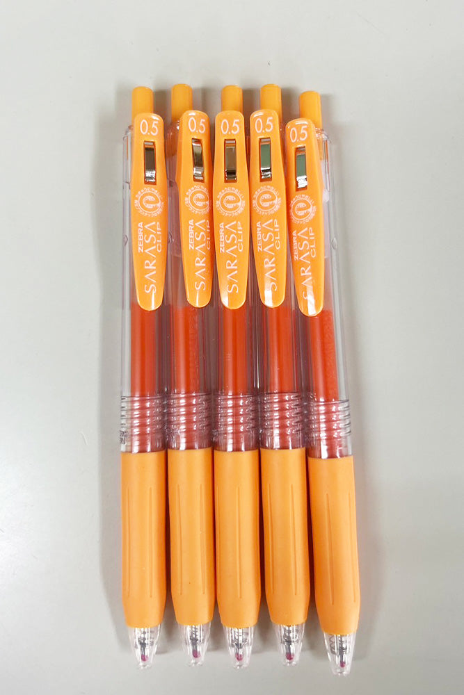 ゼブラ ジェルボールペン サラサクリップ 0.5mm オレンジ 5本入 JJ15