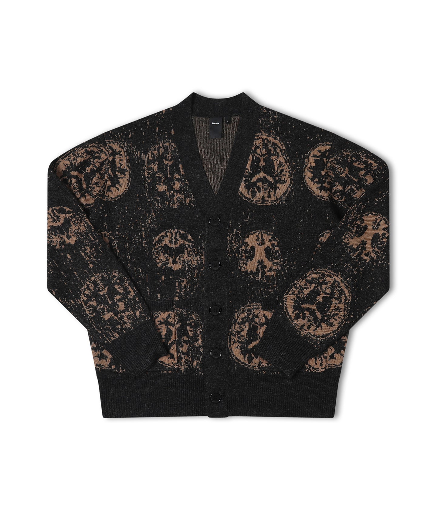 CA BRAINSCAN CARDIGAN // BLACK MUSHROOM – FORMER MERCHANDISE