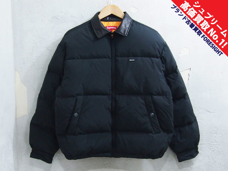 Supreme 'Leather Collar Puffy Jacket'レザー カラー パフィー
