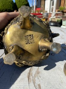 金工龍紋香炉 | アンティークかずさ